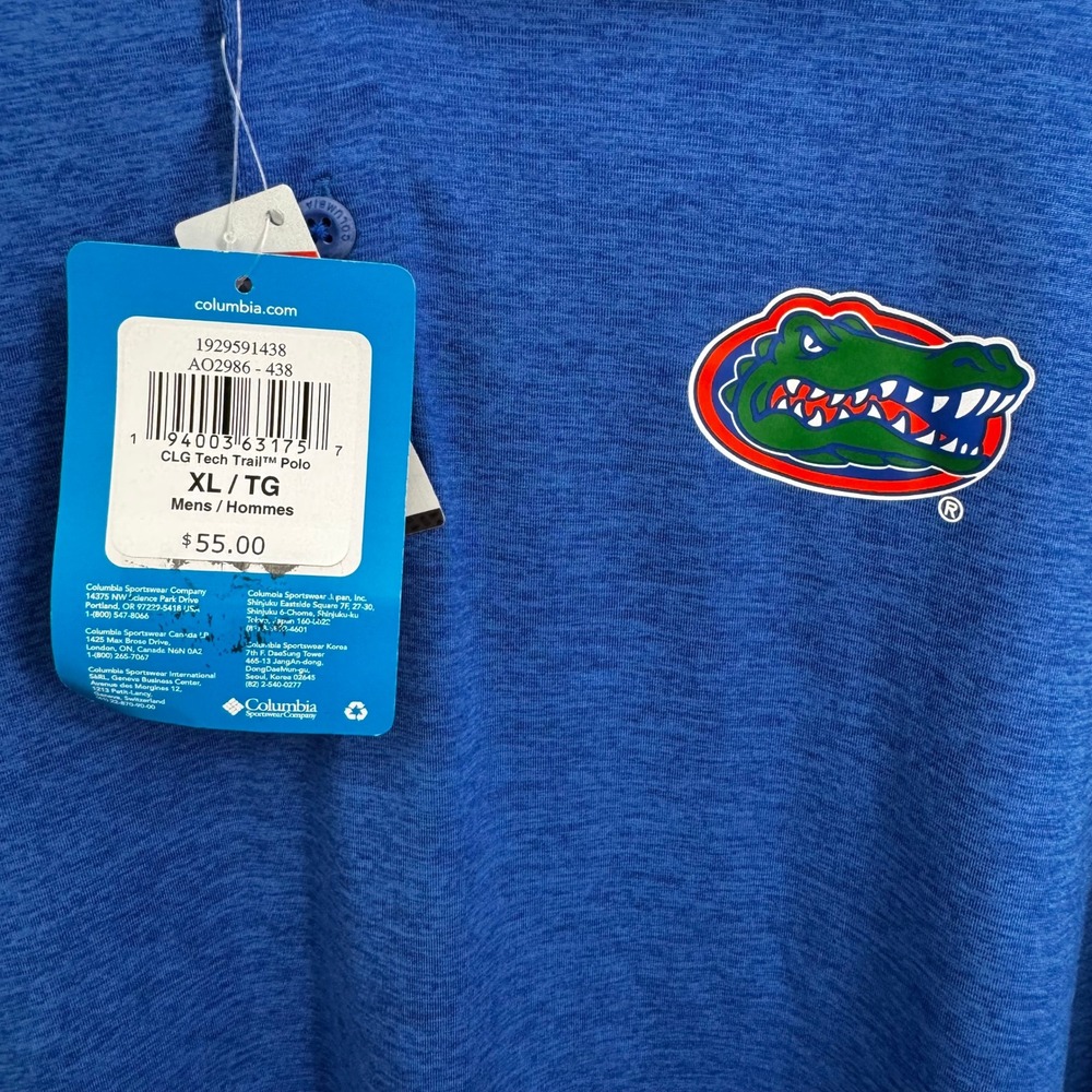 Columbia Men's Florida Gators Blue Tech Trail Polo - NWT! - Picture 4 of 5